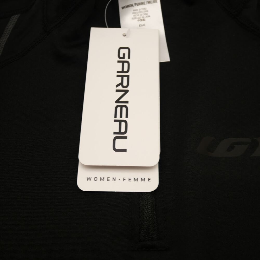 NEW Louis Garneau Women's Medium 3000 Zip Neck BLACK Regulates Temperature - Picture 2 of 9